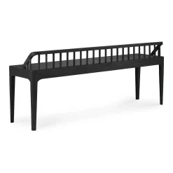 Spindle Solid Black Oak Bench