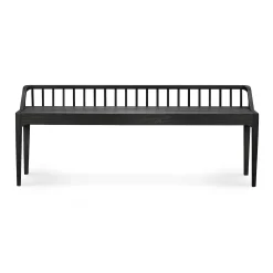 Spindle Solid Black Oak Bench