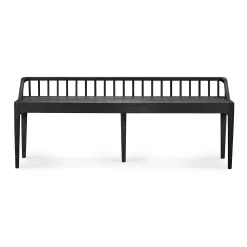 Spindle Solid Black Oak Bench