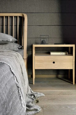 Spindle Solid Oak Bedside Table