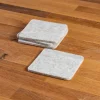 Square Felt Coaster, Set of 4, Heather White