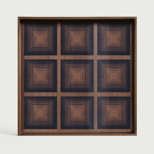 Square Ink Squares Glass Tray, Large
