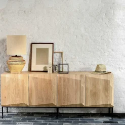 Stairs Oak Sideboard, 4 Doors