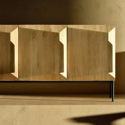 Stairs Oak Sideboard, 3 Doors