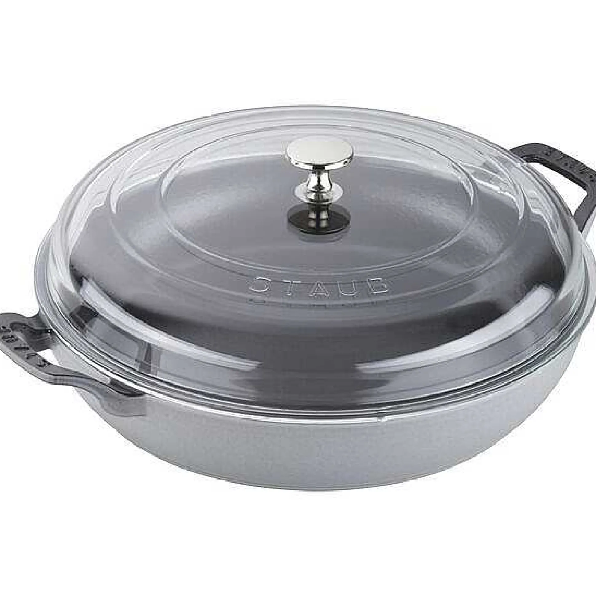Staub 12" Braiser with Glass Lid, 3.5qt, Graphite Grey