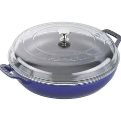 Staub 12" Braiser with Glass Lid, 3.5qt, Dark Blue