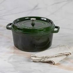 Staub Round Cocotte, 7qt, Basil
