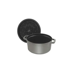 Staub Round Cocotte, 13.25qt, Graphite Grey