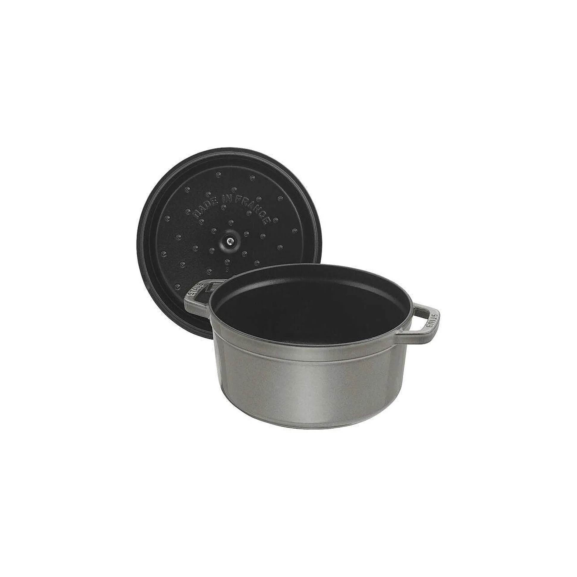 Staub Round Cocotte, 13.25qt, Graphite Grey