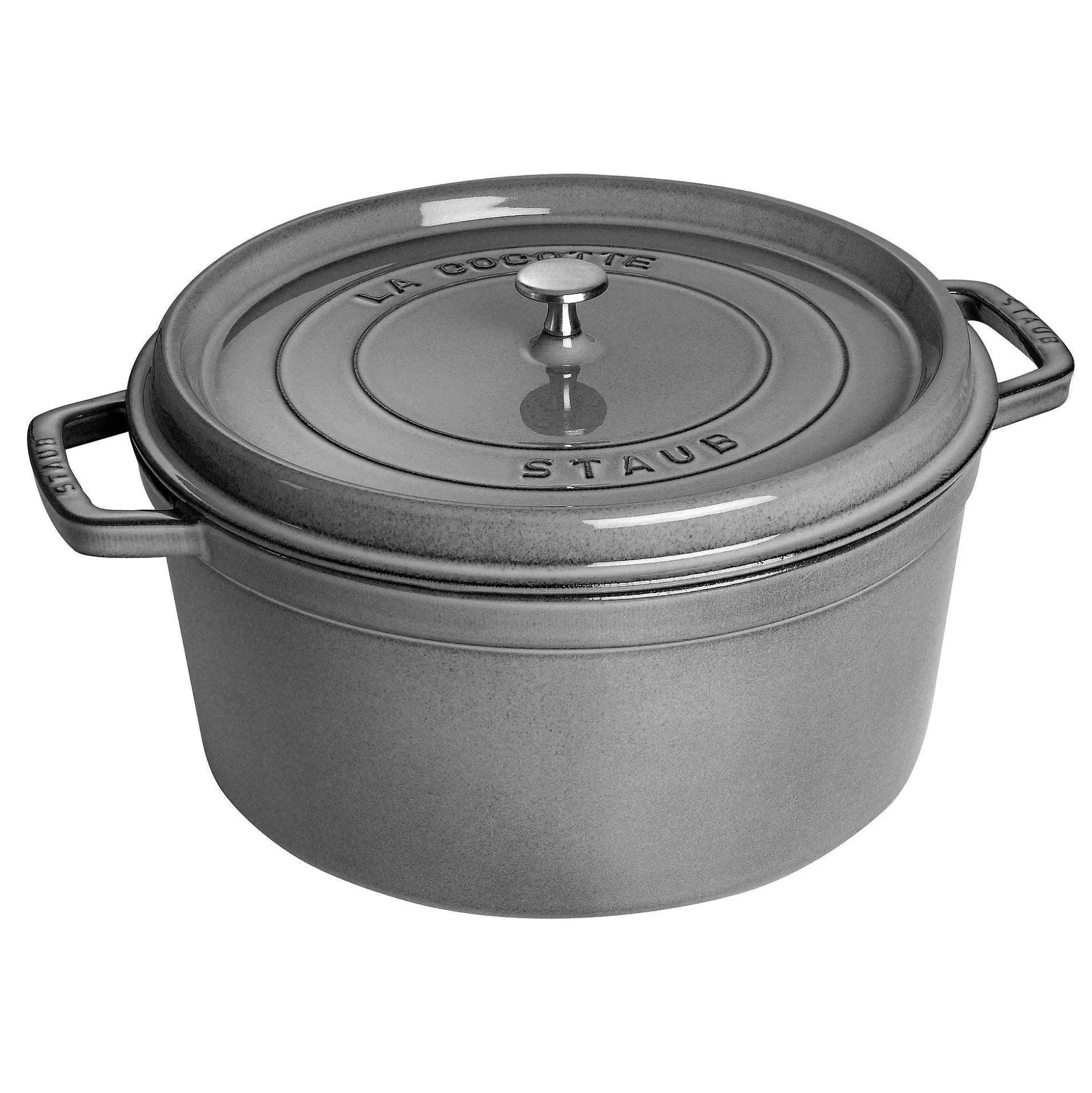 Staub Round Cocotte, 13.25qt, Graphite Grey