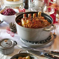 Staub Round Cocotte, 13.25qt, Graphite Grey