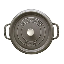 Staub Round Cocotte, 4qt, Graphite Grey