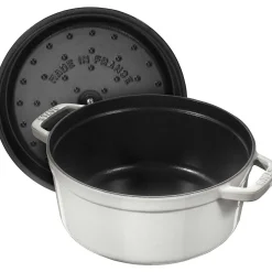 Staub Round Cocotte, 5.5qt, White Truffle