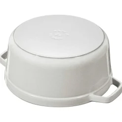Staub Round Cocotte, 4qt, White Truffle
