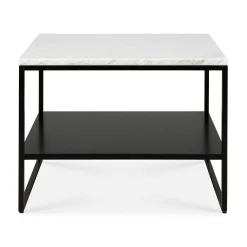 Stone Side Table, White Carrara Marble