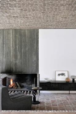 Tabwa Black Teak Media Console, 94.5