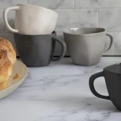 Tam Stoneware Cappuccino Cup, Sterling, Set of 4^Be Home Cheap