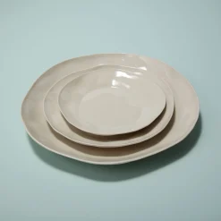 Tam Stoneware Dinner Plate Pearl, Set of 4^Be Home Hot