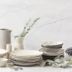 Tam Stoneware Dinner Plate, Sterling, Set of 4^Be Home Discount