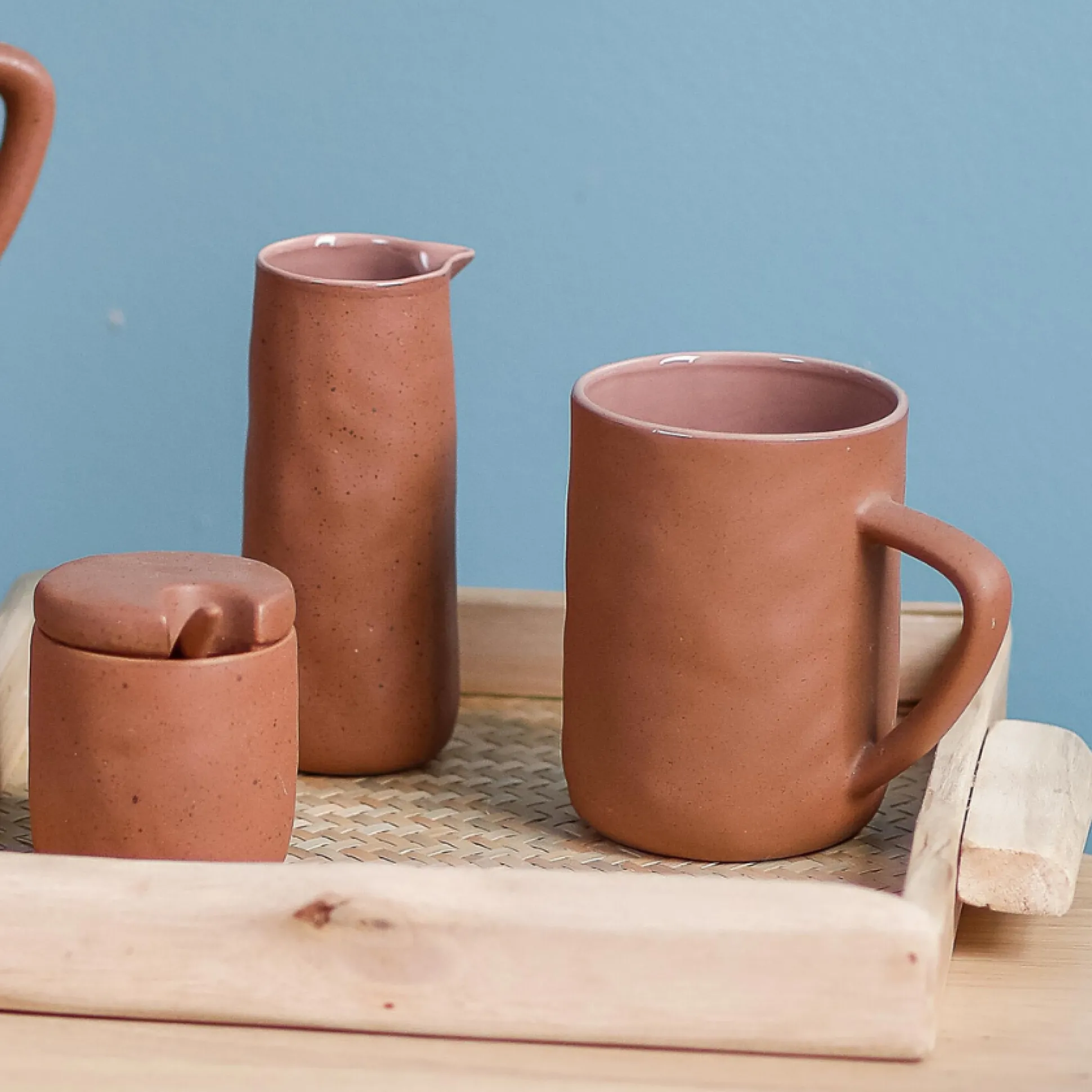 Tam Stoneware Mug, Terracotta Rose, Set of 4^Be Home Hot