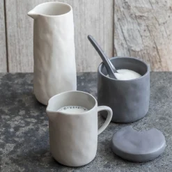 Tam Stoneware Pouring Carafe, Pearl^Be Home Store
