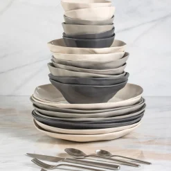 Tam Stoneware Side Bowl, Pearl, Set of 4^Be Home Cheap