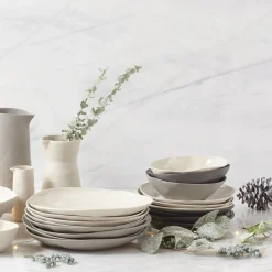 Tam Stoneware Side Plate, Slate, Set of 4^Be Home Shop