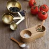 Teak Salt & Pepper Cellar with Spoons