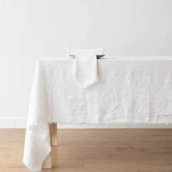 Terra Fringe Tablecloth, White