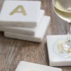 Verona Marble Monogram Coasters Set of 4 - Letter A