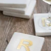 Verona Marble Monogram Coasters Set of 4 - Letter R